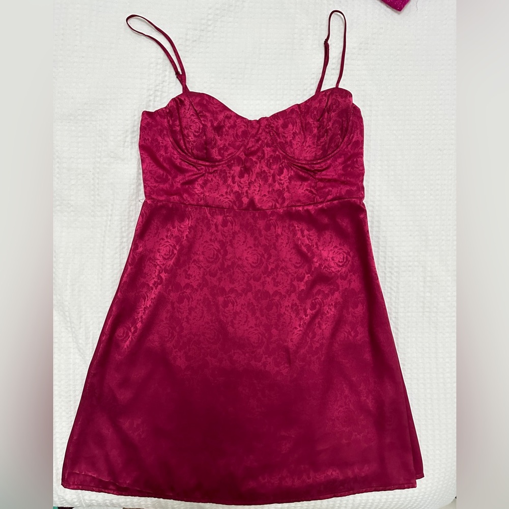 Mini red satin dress from princess polly
